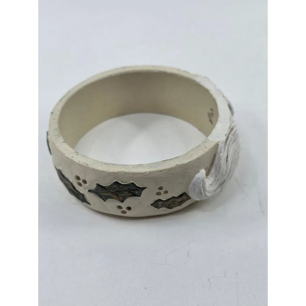 Rare Jim Shore Santa Claus Resin Bracelet Vintage 1990 3D Folk Art Christmas
